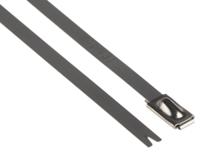 111-93149-mbt14s-ss316-ml HellermannTyton Cable Tie, Roller Ball, 362mm x 4.6 mm, Metallic 316 Stainless Steel, Pk-100