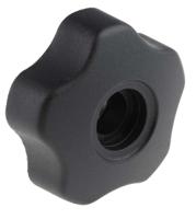 702-7683 RS PRO Black Multiple Lobes Clamping Knob, M12, Threaded Through Hole