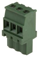 790-0812 RS PRO, 5.08mm Pitch, 3 Way, Pluggable Terminal Block, Plug, Cable Mount, Screw Termination