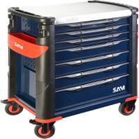 417hb SAM 7 Drawer Stainless Steel Wheeled Tool Trolley