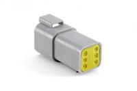 at04-6p-rd01 Amphenol Industrial, AT Automotive Connector Socket Grey Cable Mount 6 Way, Crimp Termination AT04-6P-RD01
