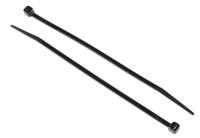 811-1580 RS PRO Cable Tie, Heat Stabilised, 150mm x 3.6 mm, Black Nylon, Pk-100