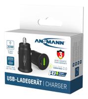 1000-0029-520 Ansmann Car Charger, 12 → 24V dc Input, 5V dc Output USB, 3A