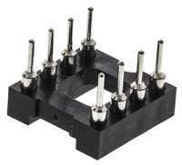 pos-308-s001-95 E-TEC 2.54mm Pitch Vertical 8 Way, Through Hole Turned Pin Open Frame IC Dip Socket