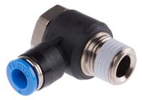 qslv-14-6 Festo QS Series Elbow Threaded Adaptor, R 1/4 Male to Push In 6 mm, Threaded-to-Tube Connection Style, 153088