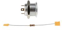 175-8532 RS PRO Illuminated Push Button Switch, Momentary, Panel Mount, 16mm Cutout, SPST, Red LED, 36V dc, IP67