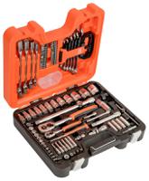 s910 Bahco 91-Piece Metric 1/2 in; 1/4 in Deep Socket/Standard Socket/Spanner/Allen Key/Bit Set with Ratchet, 6 point; Hex