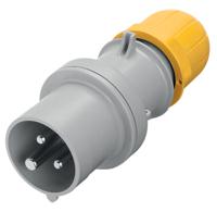 2136330 Scame IP44 Yellow Cable Mount 2P + E Industrial Power Plug, Rated At 63A, 110 V
