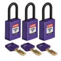 150353 Brady LOTO-101 Key Weatherproof Nylon Padlock, Keyed Alike, 6.35mm Shackle, 38.00mm Body