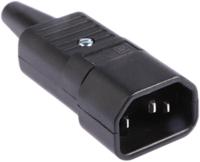 47320000 Schurter C14 Cable Mount IEC Connector Male, 10A, 250 V