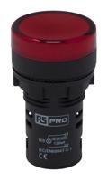 763-7927 RS PRO, Panel Mount Red LED Pilot Light, 22mm Cutout, IP65, Round, 110V ac