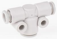 kq2t06-08a SMC KQ2 Series Tee Tube-to-Tube Adaptor Push In 8 mm, Push In 6 mm to Push In 6 mm, Tube-to-Tube Connection Style