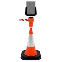 skipper01-o-rw Skipper Red & White Retractable Barrier, 9m, Red, White Tape