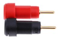 20982 Staubli Black/Red Male Banana Plug, Gold Plating