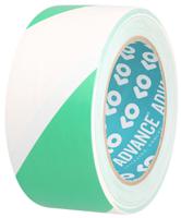 at8 Advance Tapes AT8 Green/White PVC 33m Hazard Tape, 0.14mm Thickness