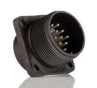933062100-cm-02-e-20-27-p Hirschmann, CM, Silver 14 Way Panel Mount MIL Spec Circular Connector PlugBlack, Socket Contacts,Shell Size 20, Screw