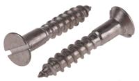 483-2924 RS PRO Slot Countersunk Stainless Steel Wood Screw, A2 304, No. 10 Thread, 30mm Length