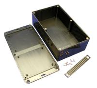 1591eflbk Hammond 1591 Series Black Flame Retardant ABS Enclosure, IP54, Flanged, Black Lid, 191 x 110 x 61mm
