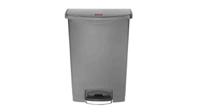 fg614300wht Rubbermaid Commercial Products Legacy Step-On 30L White Pedal Plastic Waste Bin