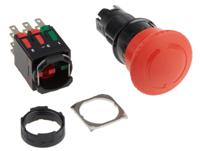 xb6as8349b Schneider Electric Harmony XB6 Series Twist Release Emergency Stop Push Button, Panel Mount, 16mm Cutout, 2NO + 2NC,