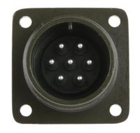 ms3102a-16s-1p Amphenol Industrial, MS3102A, Copper Alloy 7 Way Box Mount MIL Spec Circular Connector Receptacle, Pin Contacts,Shell
