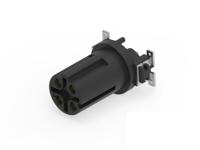 454949-e ERNI Circular Connector, 4 Contacts, Board, M12 Connector, Socket, Female, IP65, IP67, M12 Connector Series