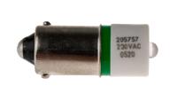205-757 RS PRO Green LED Indicator Lamp, 230V ac, BA9s Base, 10mm Diameter, 345mcd