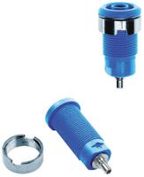 497049-23 Staubli Blue Female Banana Socket, 4 mm Connector, Solder Termination, 24A, 1000V, Nickel Plating