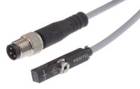 smt-8m-a-ns-24v-e-03-m8d Festo Magneto Resistive Proximity Sensor, IP65, IP68, IP69K, 24V dc, NO Operation, SMT-8, with LED indicator, 574339