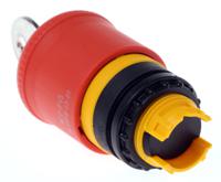 216514-m22-pvsk01 Eaton RMQ Titan M22 Series Key Release Emergency Stop Push Button, Panel Mount, 22.5mm Cutout, 1NC, IP66, IP67, IP69K