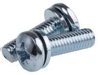 278-972 RS PRO M6 x 20mm Zinc Plated Steel Pan Head Sems Screw, Plain Washer