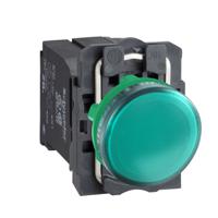 xb5av43 Schneider Electric, XB5, Flush Mount Green Incandescent Pilot Light, 22mm Cutout, IP66, IP67, IP69(IP69K), Round, 230