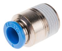 qs-38-8-i Festo QS Series Straight Threaded Adaptor, R 3/8 Male to Push In 8 mm, Threaded-to-Tube Connection Style, 153017