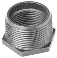 770241236 Georg Fischer Galvanised Malleable Iron Fitting, Straight Reducer Bush, Male BSPT 1-1/2in to Female BSPP 1-1/4in
