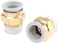 kq2h16-04as SMC KQ2 Series Bulkhead Threaded-to-Tube Adaptor, Push In 16 mm to Push In 16 mm, Threaded-to-Tube Connection Style