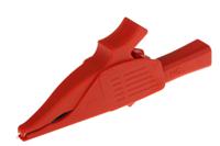 669521-22 Staubli Crocodile Clip 4 mm Connection, Brass Contact, 19A, Red