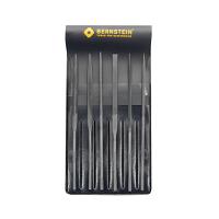5-210 Bernstein 140mm, File Cut, Flat, Half Round, Round, Square, Triangular Needle File Set With Soft-Grip Handle