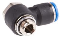 qslv-g14-10 Festo QS Series Elbow Threaded Adaptor, G 1/4 Male to Push In 10 mm, Threaded-to-Tube Connection Style, 186143