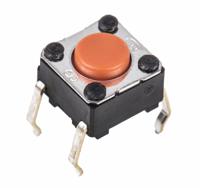 b3f-1005 Omron Orange Plunger Tactile Switch, SPST 50 mA @ 24 V dc 0.9mm Through Hole