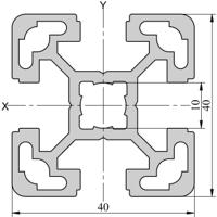 264-7839 RS PRO Silver Aluminium, Anodized Profile Strut, 40 x 40 mm, 10mm Groove, 3m Length