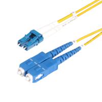 smlcsc-os2-25m StarTech.com LC to SC Duplex Single Mode OS2 Fibre Optic Cable, Yellow, 25m