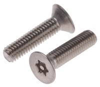 621-2619 RS PRO Plain Flat Stainless Steel Tamper Proof Security Screw, M6 x 25mm
