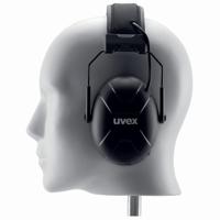 2640001 uvex aXess one 3.5 mm Jack Plug Speak & Listen Ear Defender with Headband, 31dB, Black, Grey, Noise Cancelling