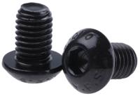 281-338 RS PRO Black, Self-Colour Steel Hex Socket Button Screw, ISO 7380, M8 x 12mm