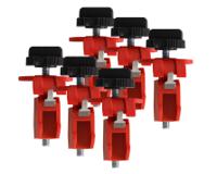 090854 Brady Red 2-Lock Glass-Reinforced Nylon Miniature Circuit Breaker Switch Lockouts, 7.14mm Shackle
