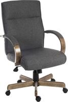 221-6335 RS PRO Grey Fabric Executive Chair, 115kg Weight Capacity