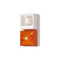 245270 Clifford & Snell YL40 Series Amber Sounder Beacon, 24 V dc, IP65, Bulkhead, Flat Wall, 108dB at 1 Metre