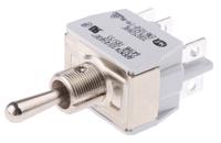 649h2k APEM Toggle Switch, Panel Mount, On-Off-On, DPST, Solder Lug Terminal, 250V ac