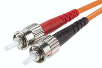 535-7402 RS PRO ST to ST Duplex Multi Mode OM1 Fibre Optic Cable, 62.5/125μm, Orange, 3m