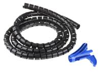 161-64404-hwpp25l2-pp-bk HellermannTyton Spiral Wrap, I.D 25mm, 27mm Polypropylene Helawrap Series